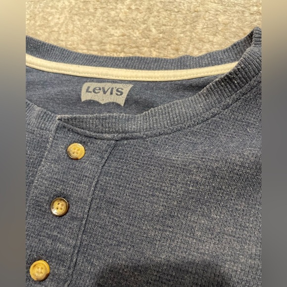 Levi Strauss Long Sleeve Thermal Shirt Mens Size XL Navy Blue - Picture 7 of 10